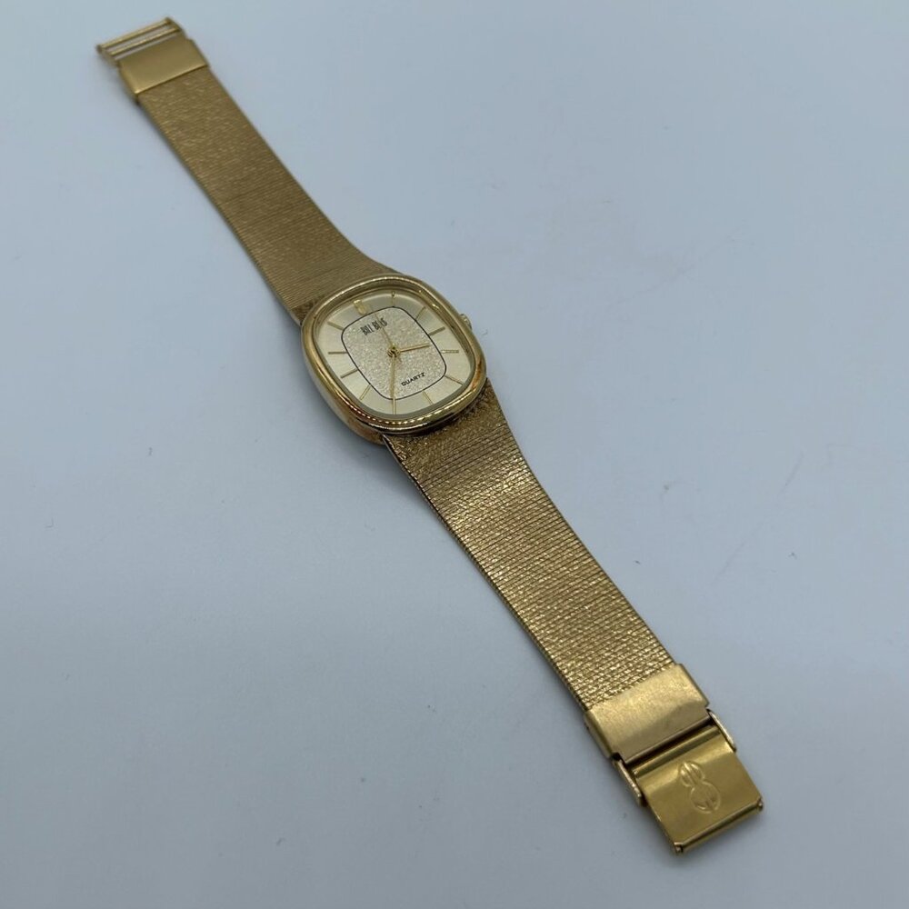 Bill Blass Vintage Quartz Watch Gold-ToneTextured Dial Retro 90s Working READ - Picture 3 of 16